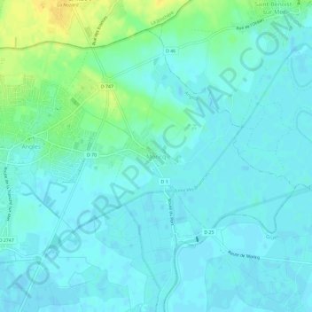 Mapa topográfico Moricq, altitude, relevo