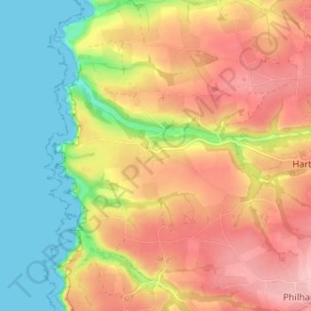 Mapa topográfico Stoke, altitude, relevo