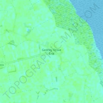 Mapa topográfico Gedney Drove End, altitude, relevo
