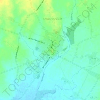 Mapa topográfico Karianwala, altitude, relevo