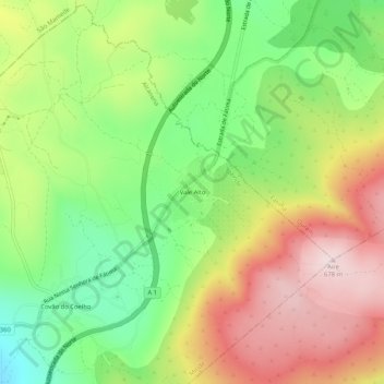 Mapa topográfico Vale Alto, altitude, relevo
