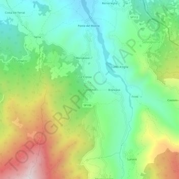 Mapa topográfico Garadassi, altitude, relevo