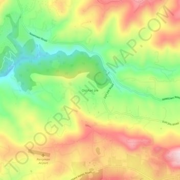 Mapa topográfico Old Fort Jim, altitude, relevo