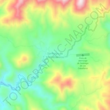 Mapa topográfico Santiago de los Caballeros, altitude, relevo