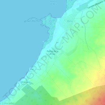 Mapa topográfico Palma de la Cruz, altitude, relevo