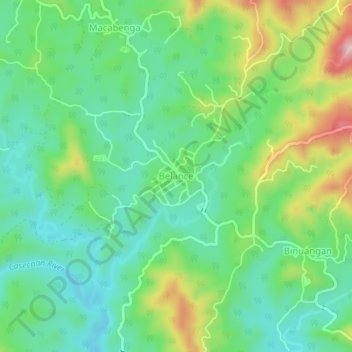 Mapa topográfico Belance, altitude, relevo