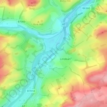 Mapa topográfico Lindean Smithy, altitude, relevo
