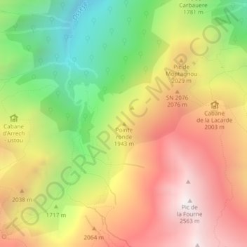 Mapa topográfico Pointe ronde, altitude, relevo