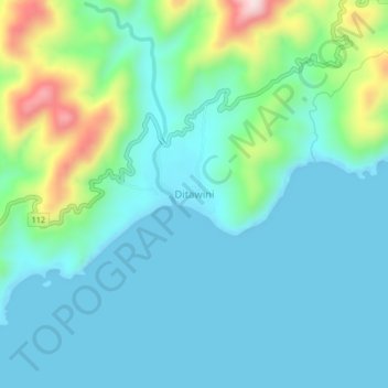 Mapa topográfico Ditawini, altitude, relevo