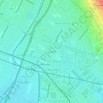 Mapa topográfico Los Nietos, altitude, relevo