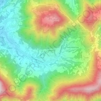 Mapa topográfico Dossello, altitude, relevo