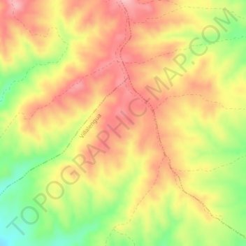 Mapa topográfico Carril Alto, altitude, relevo