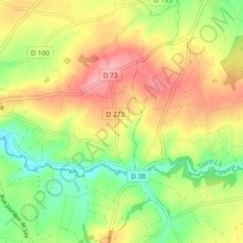 Mapa topográfico Le Tasset, altitude, relevo