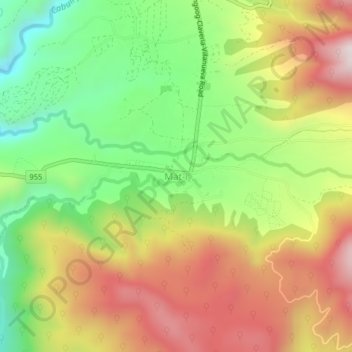Mapa topográfico Mat-i, altitude, relevo