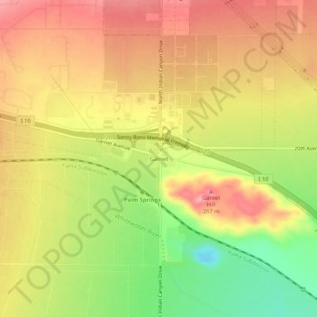Mapa topográfico Garnet, altitude, relevo