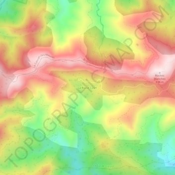 Mapa topográfico La Basse Court, altitude, relevo