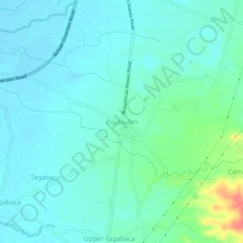Mapa topográfico Pigdaulan, altitude, relevo