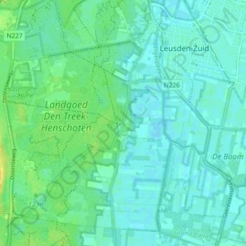 Mapa topográfico Den Treek, altitude, relevo