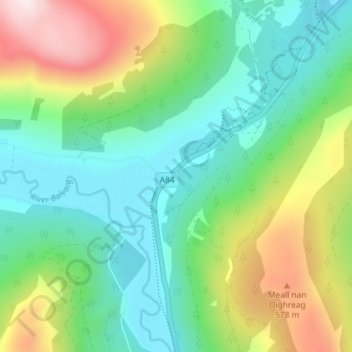 Mapa topográfico Kingshouse, altitude, relevo
