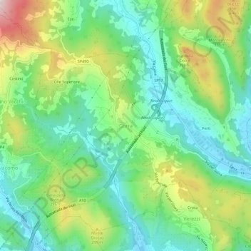 Mapa topográfico Gorra, altitude, relevo