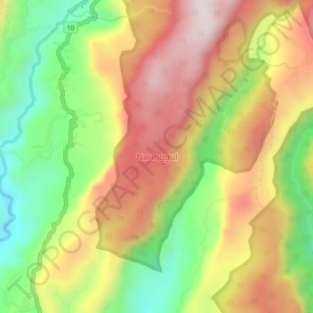 Mapa topográfico Naringgul, altitude, relevo