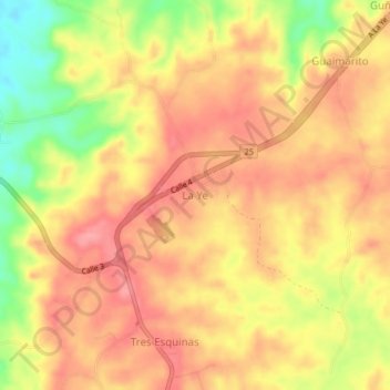 Mapa topográfico La Ye, altitude, relevo