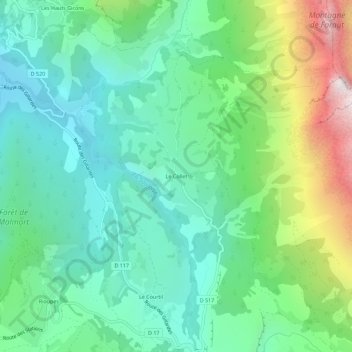 Mapa topográfico Le Collet, altitude, relevo
