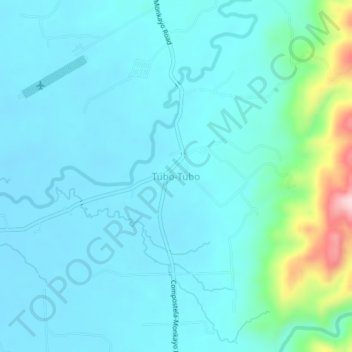 Mapa topográfico Tubo-Tubo, altitude, relevo