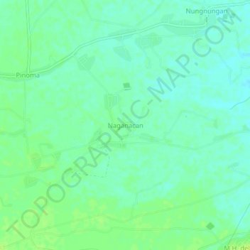 Mapa topográfico Naganacan, altitude, relevo