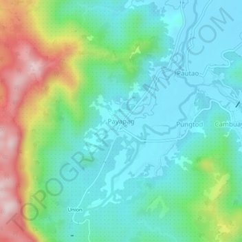 Mapa topográfico Payapag, altitude, relevo