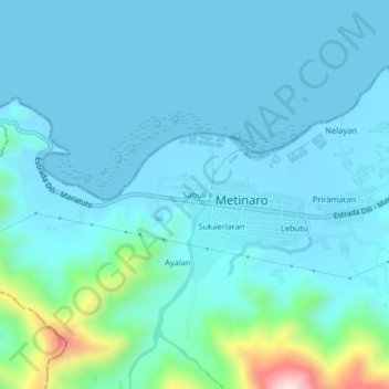 Mapa topográfico Sabuli, altitude, relevo