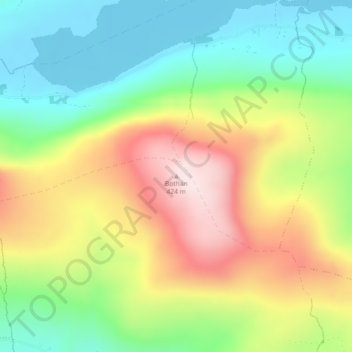 Mapa topográfico Bohaun, altitude, relevo