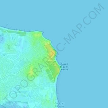 Mapa topográfico Phare des Dames, altitude, relevo
