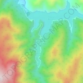 Mapa topográfico Laguna Amargo, altitude, relevo