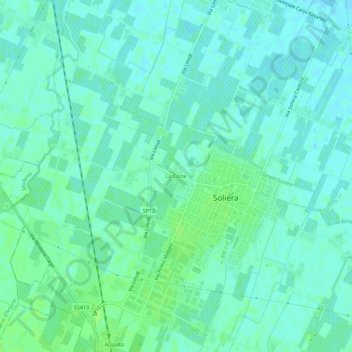 Mapa topográfico La Corte, altitude, relevo