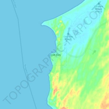 Mapa topográfico Coral Bay, altitude, relevo