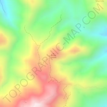 Mapa topográfico Buntu Tondok, altitude, relevo