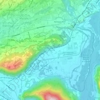 Mapa topográfico Villapaiera, altitude, relevo