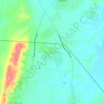 Mapa topográfico Balintocatoc, altitude, relevo