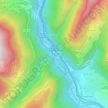 Mapa topográfico Notre-Dame-de-Briançon, altitude, relevo
