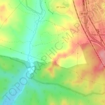 Mapa topográfico Valdeloshielos, altitude, relevo