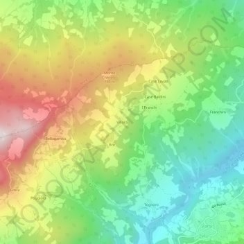 Mapa topográfico Villora, altitude, relevo