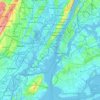 Mapa topográfico Jersey City, altitude, relevo