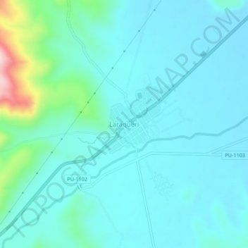 Mapa topográfico Laraqueri, altitude, relevo