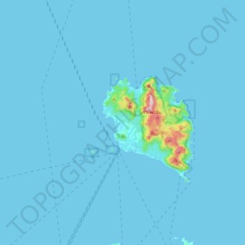 Mapa topográfico Phet Pha-ngan, altitude, relevo