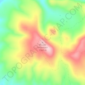 Mapa topográfico House Mountain, altitude, relevo