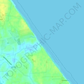Mapa topográfico Sand le Mere, altitude, relevo