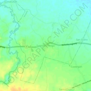 Mapa topográfico Santo Domingo, altitude, relevo