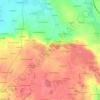 Mapa topográfico Le Grand Val, altitude, relevo