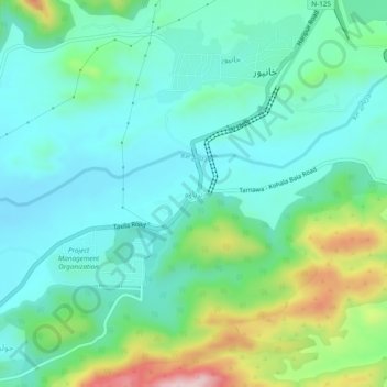 Mapa topográfico Tarnawa, altitude, relevo